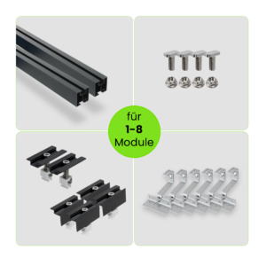 Schwarzes Schrägdach Montageset 1-8 Module