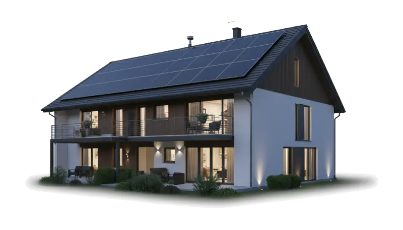 Haus mit Photovoltaik Anlage