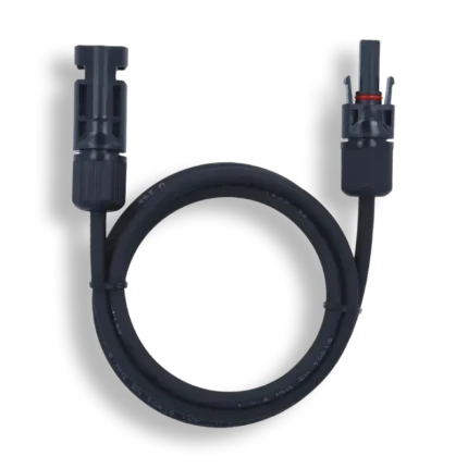 MC4-kompatibles Verlängerungskabel 4mm² – Schwarz mit Stecker